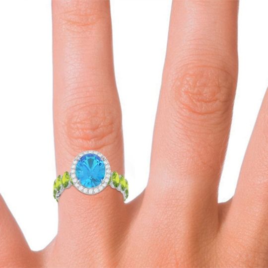 Ornate Halo Oval Rajakula Ring