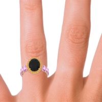 Ornate Halo Oval Rajakula Ring