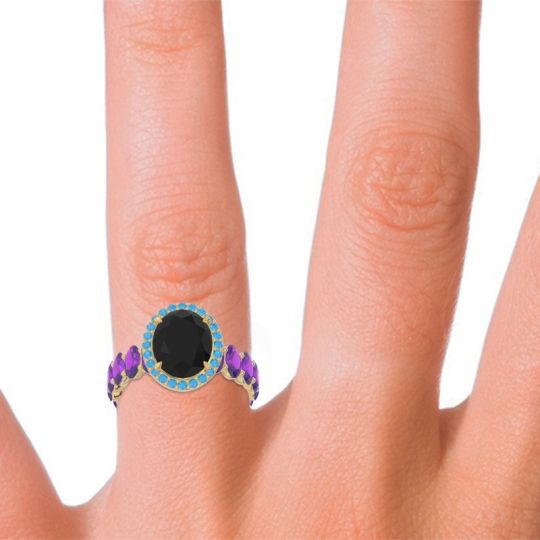 Ornate Halo Oval Rajakula Ring