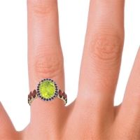 Ornate Halo Oval Rajakula Ring