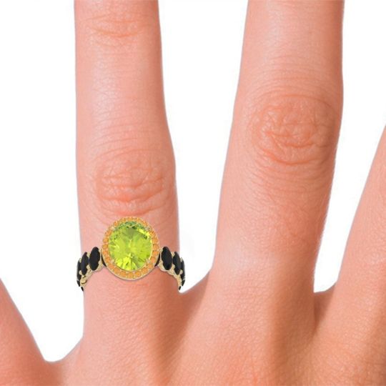 Ornate Halo Oval Rajakula Ring