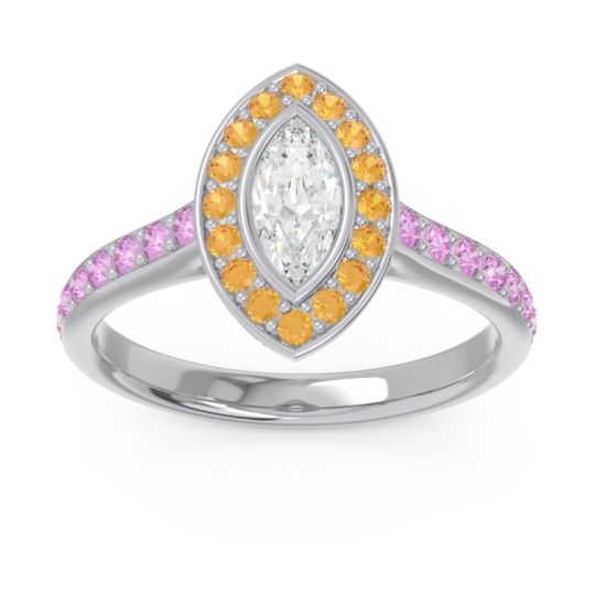 Halo Pave Marquise Pravahana Ring