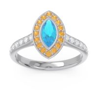 Halo Pave Marquise Pravahana Ring