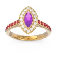 Halo Pave Marquise Pravahana Ring