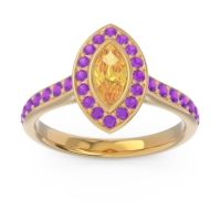 Halo Pave Marquise Pravahana Ring