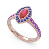 Halo Pave Marquise Pravahana Ring