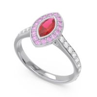 Halo Pave Marquise Pravahana Ring