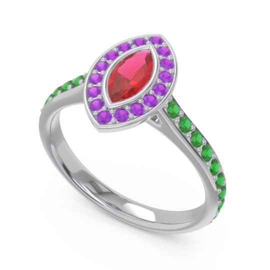 Halo Pave Marquise Pravahana Ring