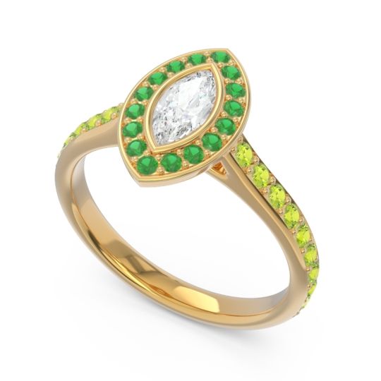 Halo Pave Marquise Pravahana Ring