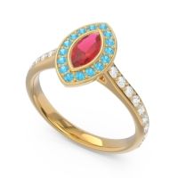 Halo Pave Marquise Pravahana Ring