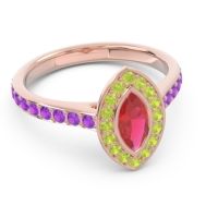 Halo Pave Marquise Pravahana Ring