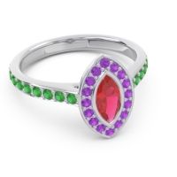 Halo Pave Marquise Pravahana Ring