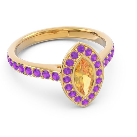 Halo Pave Marquise Pravahana Ring