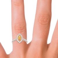 Halo Pave Marquise Pravahana Ring