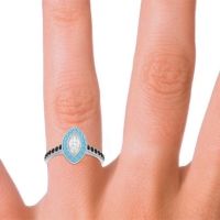 Halo Pave Marquise Pravahana Ring