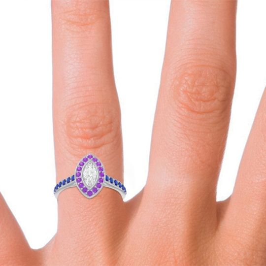 Halo Pave Marquise Pravahana Ring