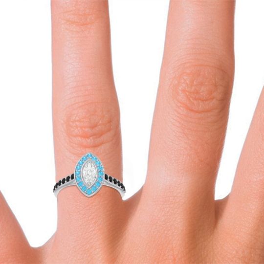 Halo Pave Marquise Pravahana Ring