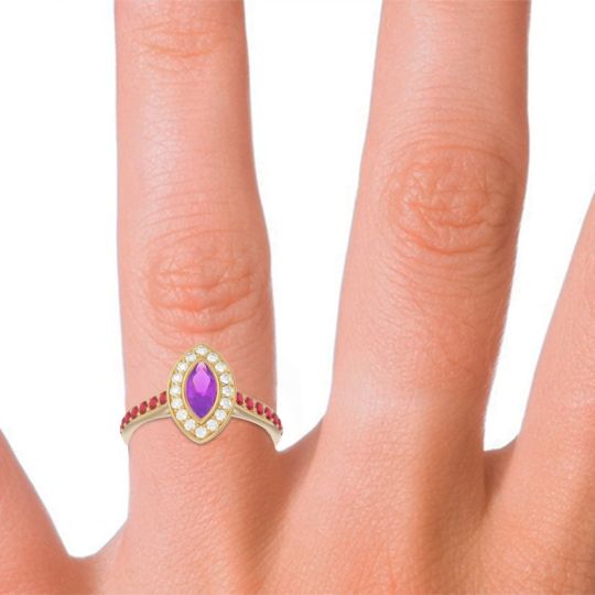 Halo Pave Marquise Pravahana Ring