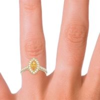 Halo Pave Marquise Pravahana Ring