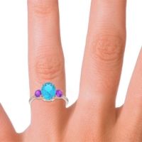 Three Stone Oval Matr Ring