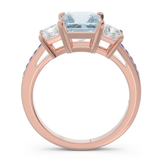 Three Stone Pave Princess Alinda Ring