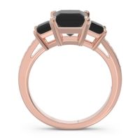 Three Stone Pave Princess Alinda Ring