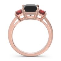 Three Stone Pave Princess Alinda Ring
