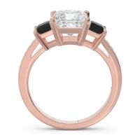 Three Stone Pave Princess Alinda Ring