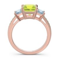 Three Stone Pave Princess Alinda Ring