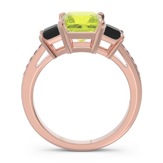Three Stone Pave Princess Alinda Ring