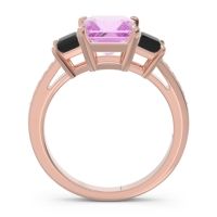 Three Stone Pave Princess Alinda Ring
