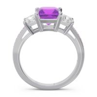 Three Stone Pave Princess Alinda Ring