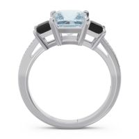 Three Stone Pave Princess Alinda Ring