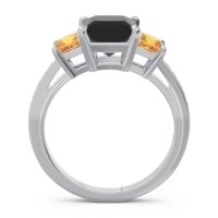 Three Stone Pave Princess Alinda Ring