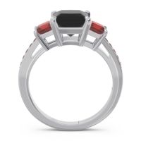 Three Stone Pave Princess Alinda Ring
