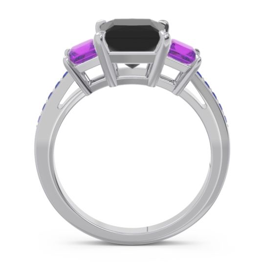 Three Stone Pave Princess Alinda Ring