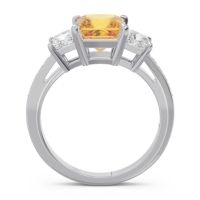 Three Stone Pave Princess Alinda Ring