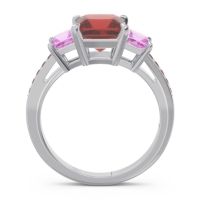 Three Stone Pave Princess Alinda Ring