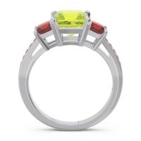 Three Stone Pave Princess Alinda Ring