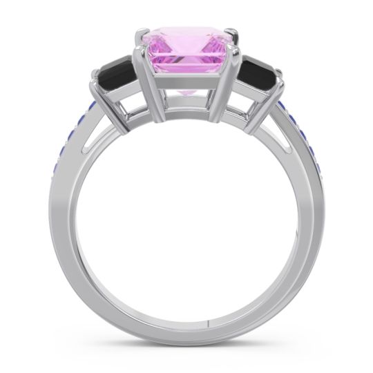 Three Stone Pave Princess Alinda Ring