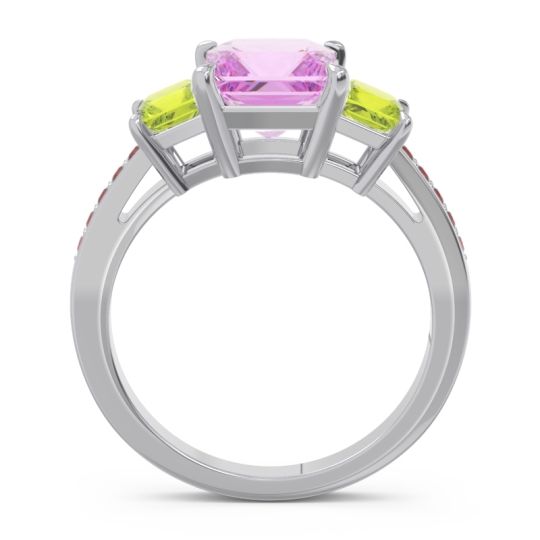 Three Stone Pave Princess Alinda Ring