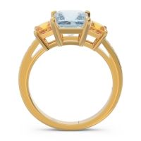 Three Stone Pave Princess Alinda Ring