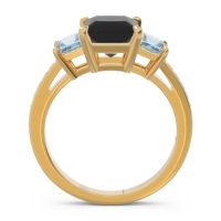 Three Stone Pave Princess Alinda Ring