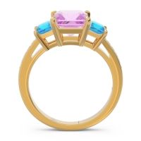 Three Stone Pave Princess Alinda Ring