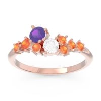 Amethyst Fashion Ring In 18K Rose Gold With Diamond And Citrine – Akasha Simple Ring