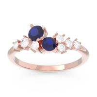 Blue Sapphire Fashion Ring In 18K Rose Gold With Diamond – Akasha Simple Ring