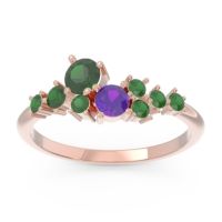 Emerald Fashion Ring In 18K Rose Gold With Amethyst – Akasha Simple Ring