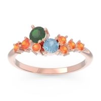 Emerald Fashion Ring In 18K Rose Gold With Aquamarine And Citrine – Akasha Simple Ring
