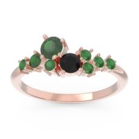 Emerald Fashion Ring In 18K Rose Gold With Black Onyx – Akasha Simple Ring