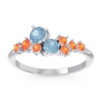 Aquamarine Fashion Ring In Palladium With Citrine – Akasha Simple Ring
